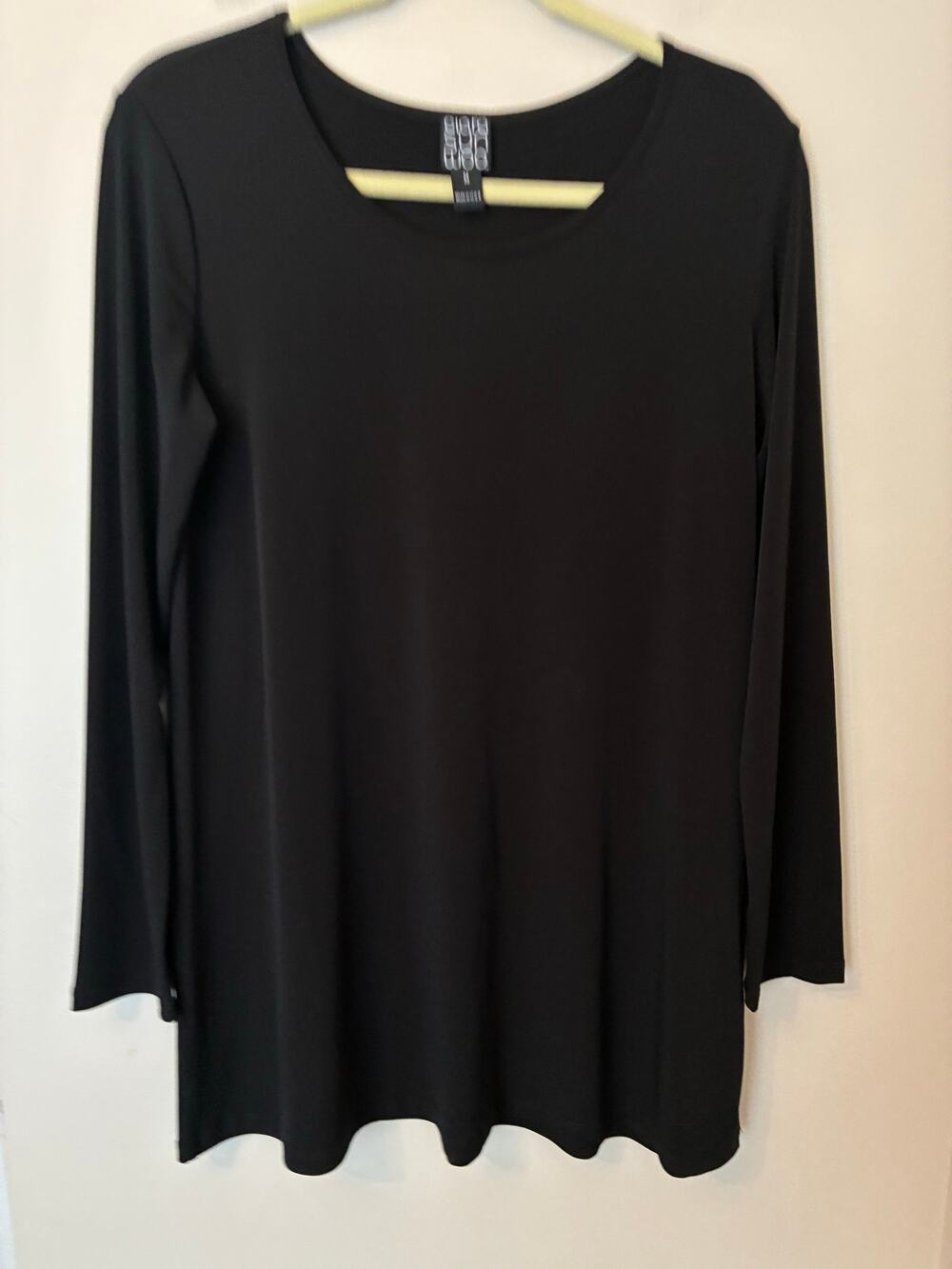 Clara Sun Woo Black Long Sleeve Blouse Stretch Flowy Women's Size M